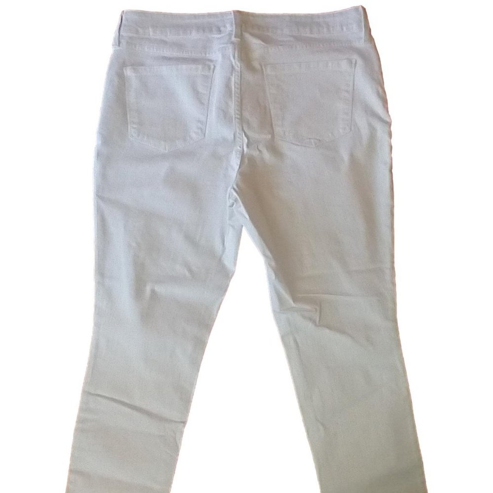 NYDJ Women's White Stretch Jeans Size 14 Alina Lift X Tuck Technology Fringe Hem - Picture 2 of 12
